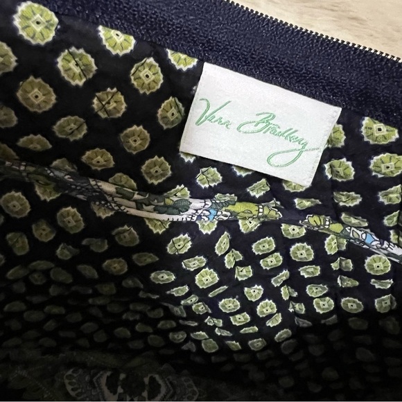 VERA BRADLEY Cambridge On The Go Crossbody Navy Blue Green Commuter Y2K 2007 - Picture 12 of 13
